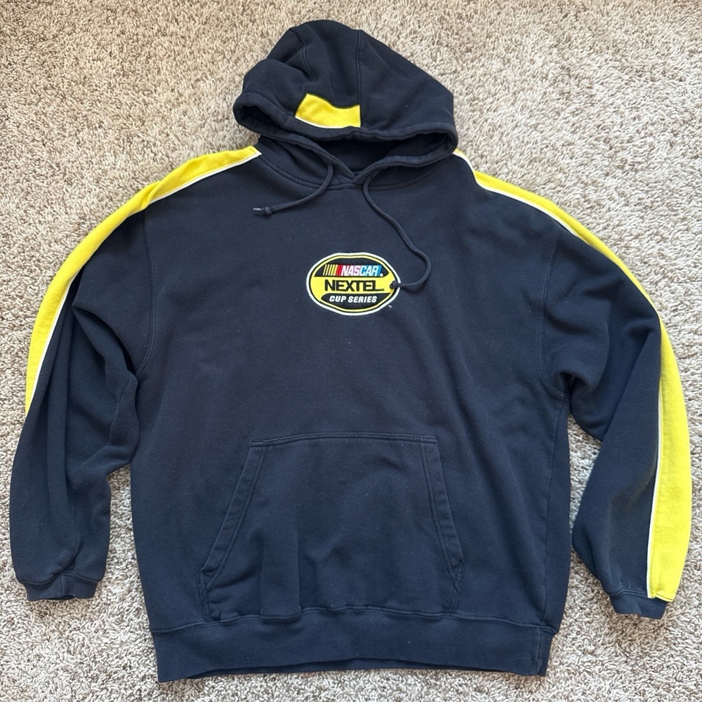 Y2K Vintage 2000s NASCAR Nextel Cup Series Hoodie Size Large Black Embroidered